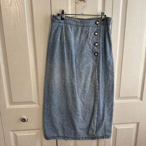 California Influence denim button up skirt size 14